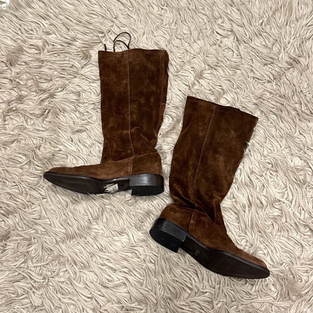 Coach Arianna suede leather fringe boots size 7 - Picture 2 of 6